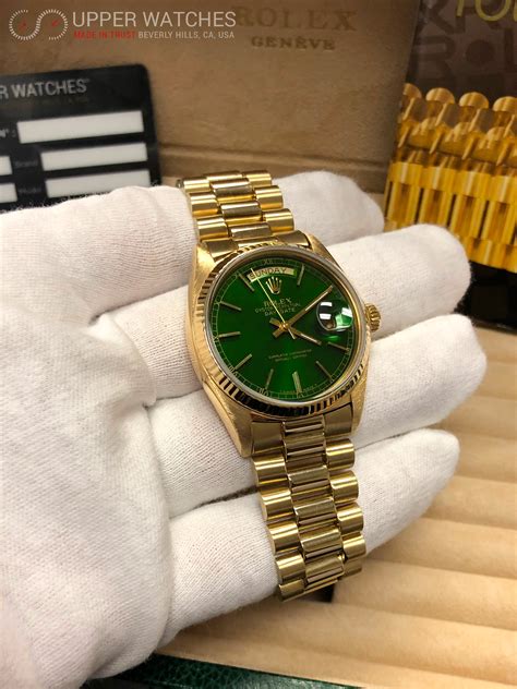 rolex oyster perpetual green gold.